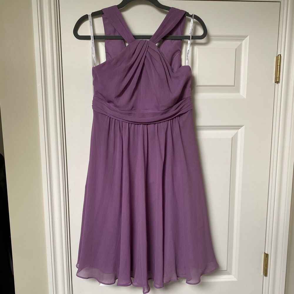 David’s Bridal purple bridesmaid dress